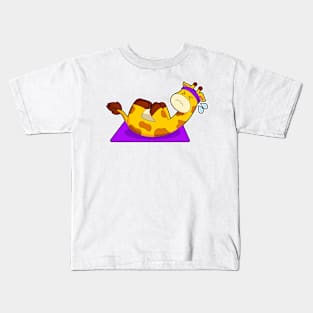 Giraffe Yoga Meditation Gymnastics Kids T-Shirt